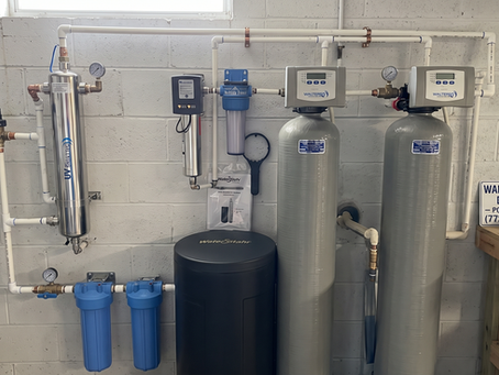 Iron and sulfur in well water treatment system installed by Walters Well Drilling in Huntingdon County, PA.